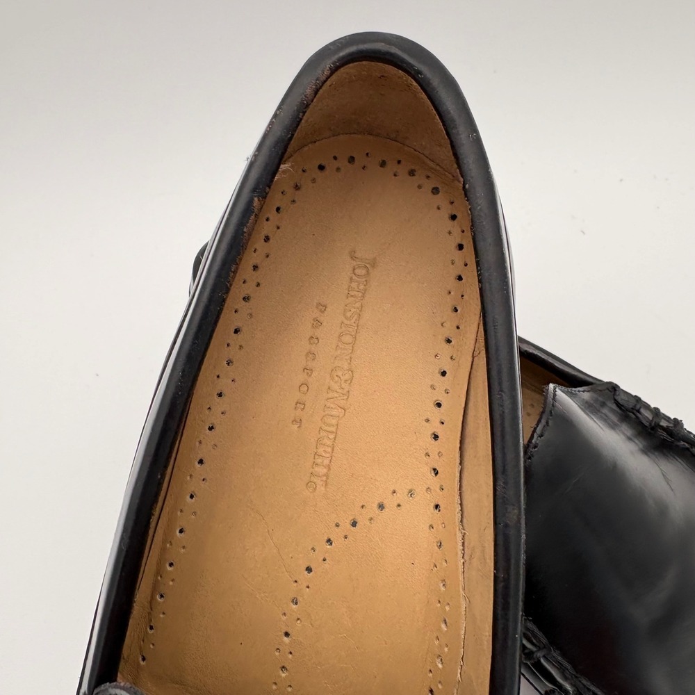 Johnston & Murphy Black Leather Penny Loafer Shoes Mens Size 8 D - Picture 2 of 6